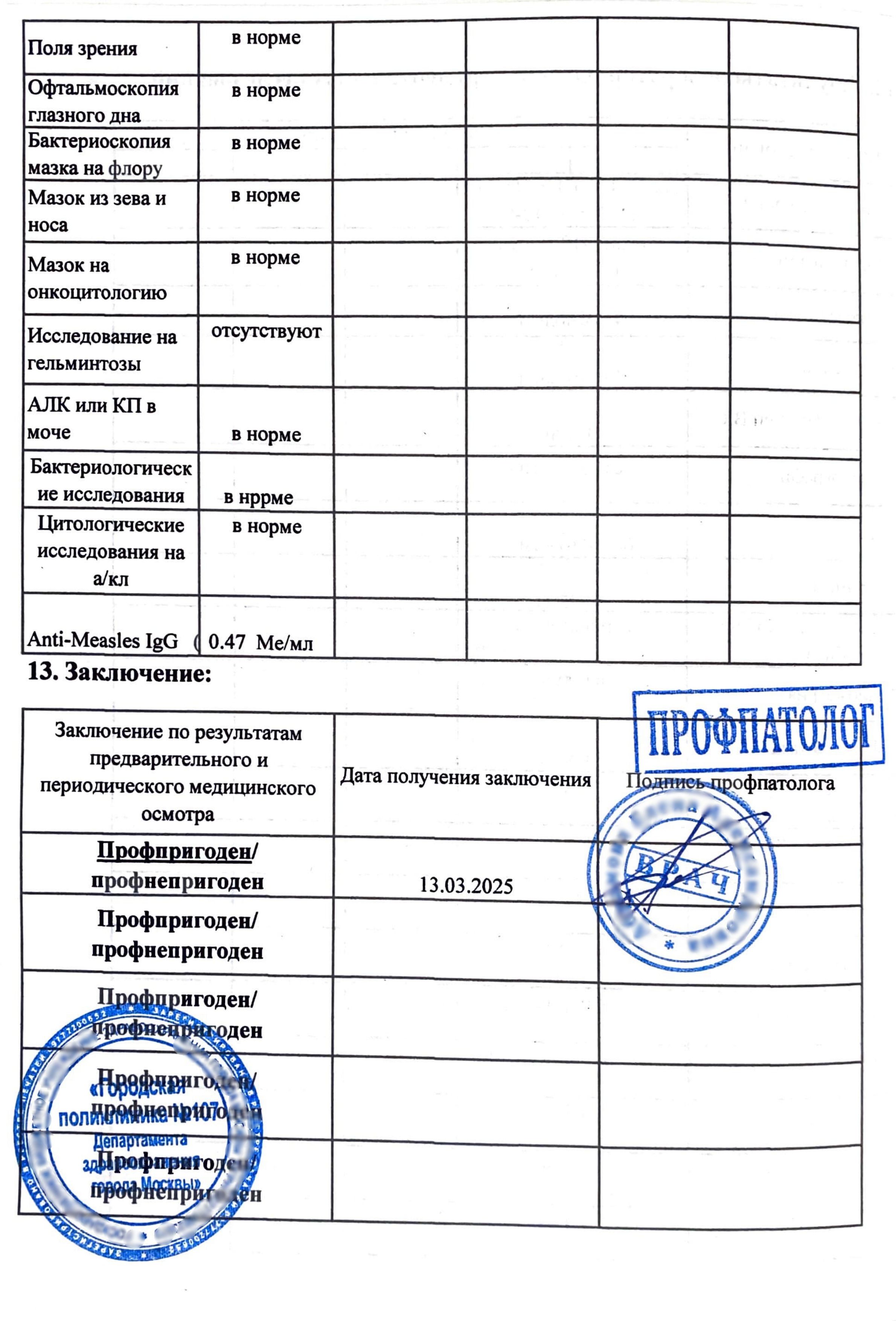 Купить паспорт здоровья (справка 302-Н) в Москве.